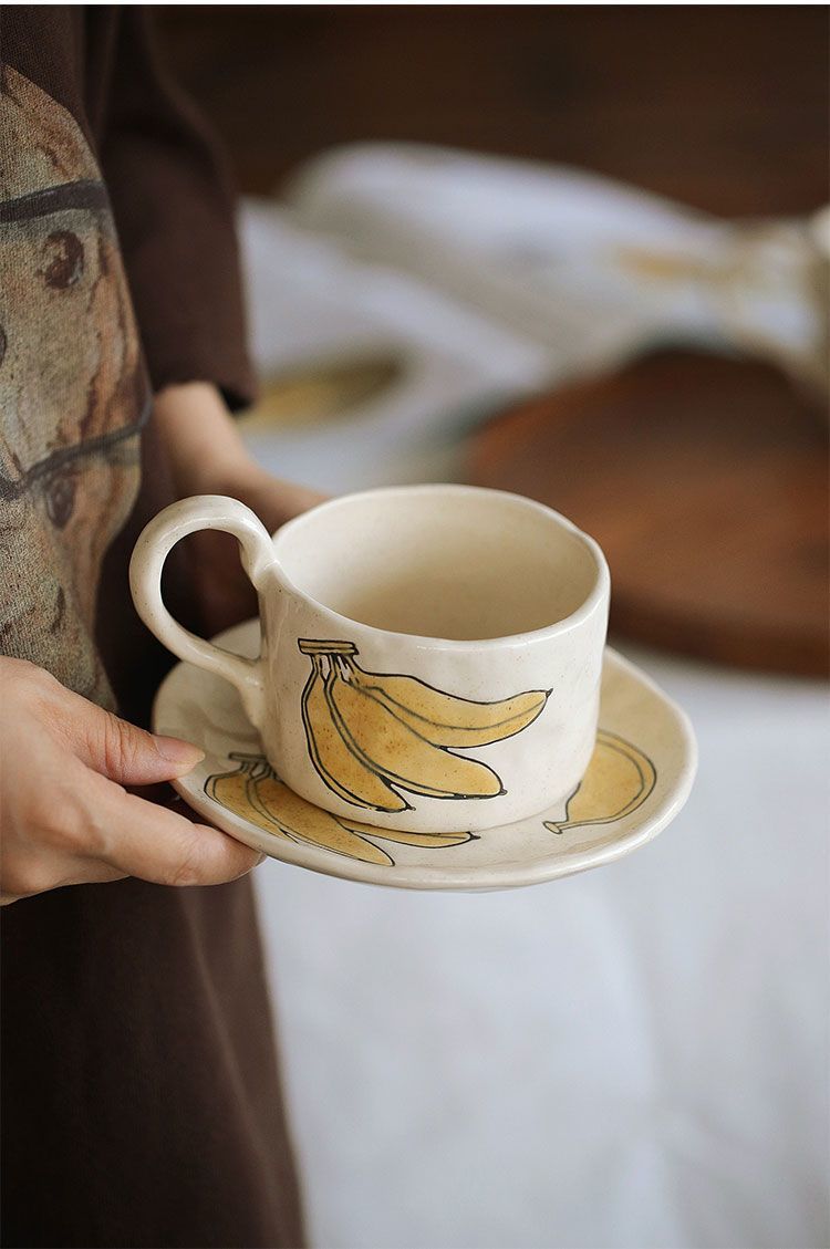 Handmade banana mug plate