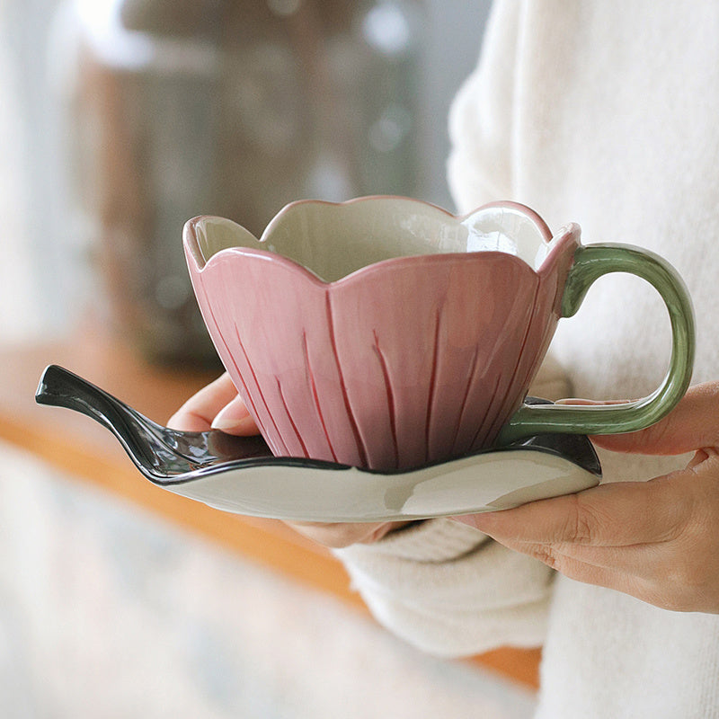 Fresh Lotus Coffee Cup and Saucer Set