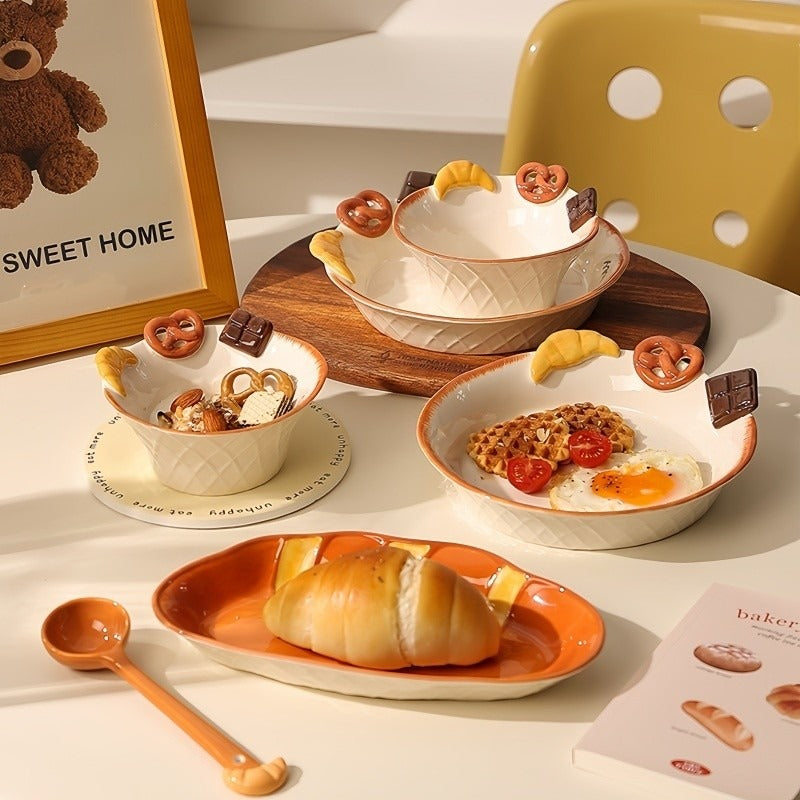 Creative Handmade Bread Ceramic Tableware
