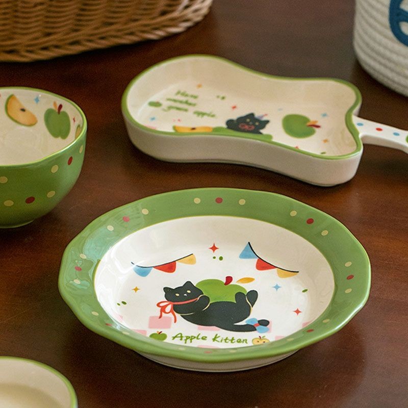 Green Cat Ceramic Tableware