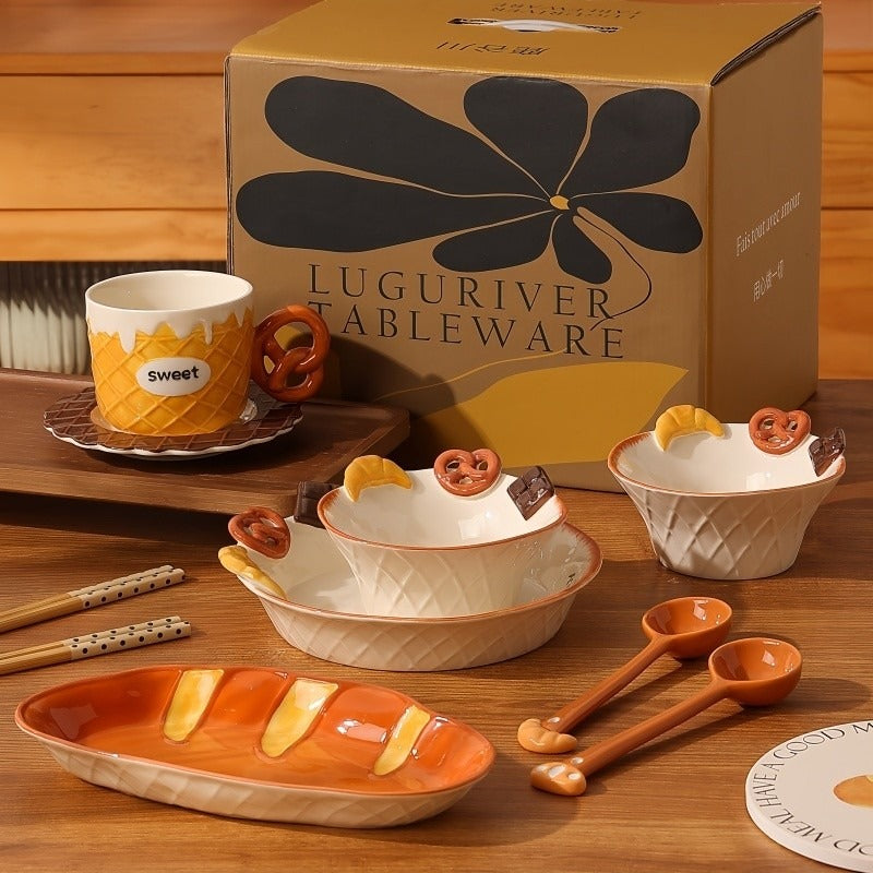 Creative Handmade Bread Ceramic Tableware