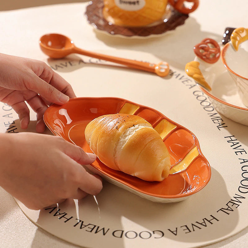 Creative Handmade Bread Ceramic Tableware