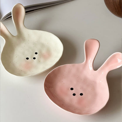 Handmade 3D rabbit mugs and plates