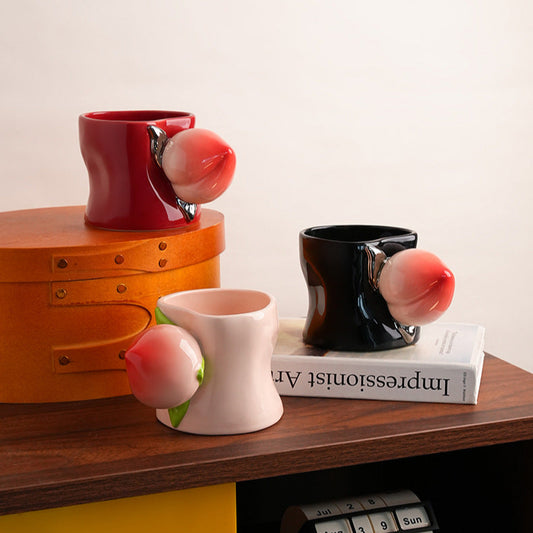 Luxury Peach Handle Mug Gift Box Mug Coffee Cup