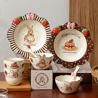 Strawberry Rabbit ceramic tableware