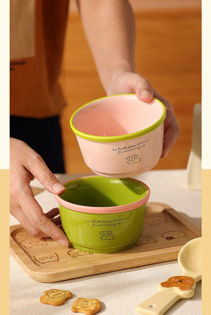 Korean-style colorful puppy ceramic rice bowl