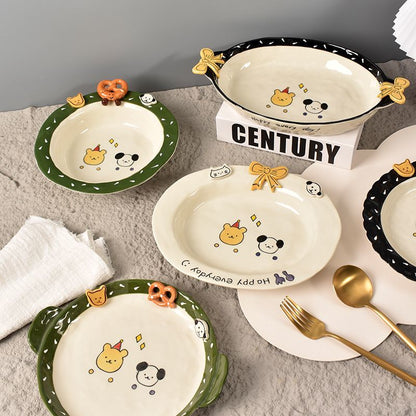 Korean Button Bread Ceramic Tableware