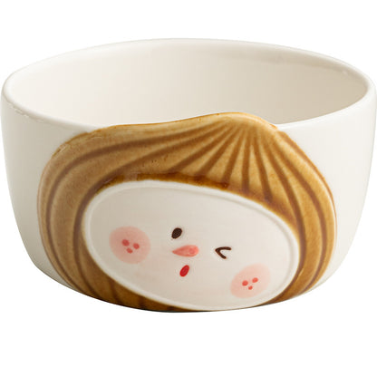 Smiling chestnut ceramic tableware