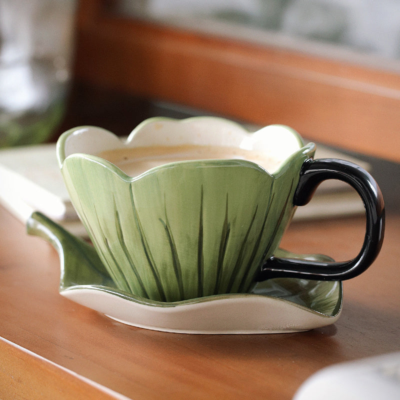 Fresh Lotus Coffee Cup and Saucer Set