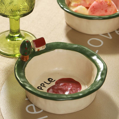 Original Tree and House Handmade Ceramic yogurt bowl