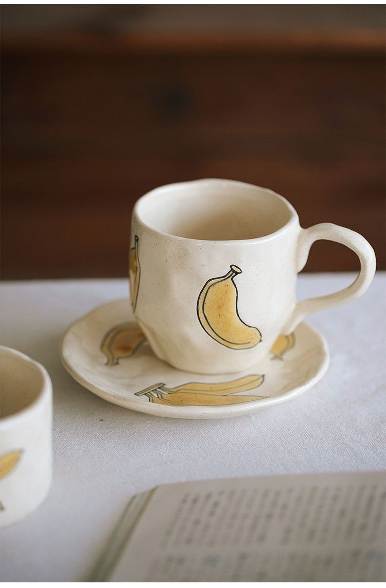Handmade banana mug plate