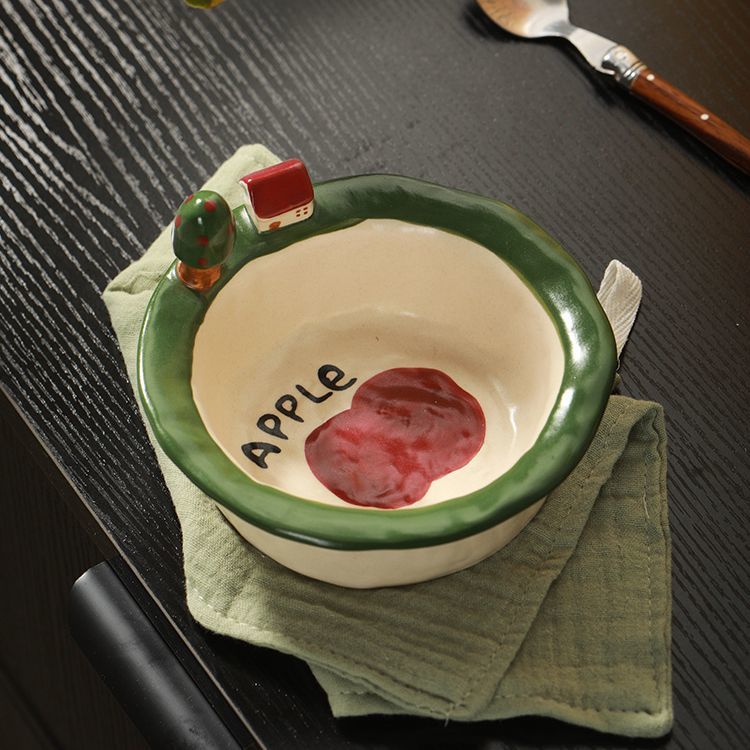Original Tree and House Handmade Ceramic yogurt bowl