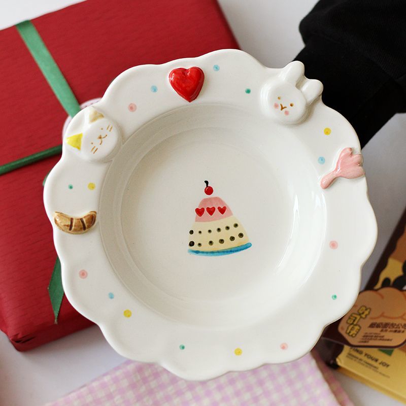 Cute Rabbit Cartoon Salad Plate