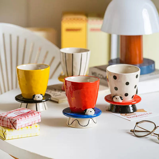 Handmade dopamine puppy ceramic cup