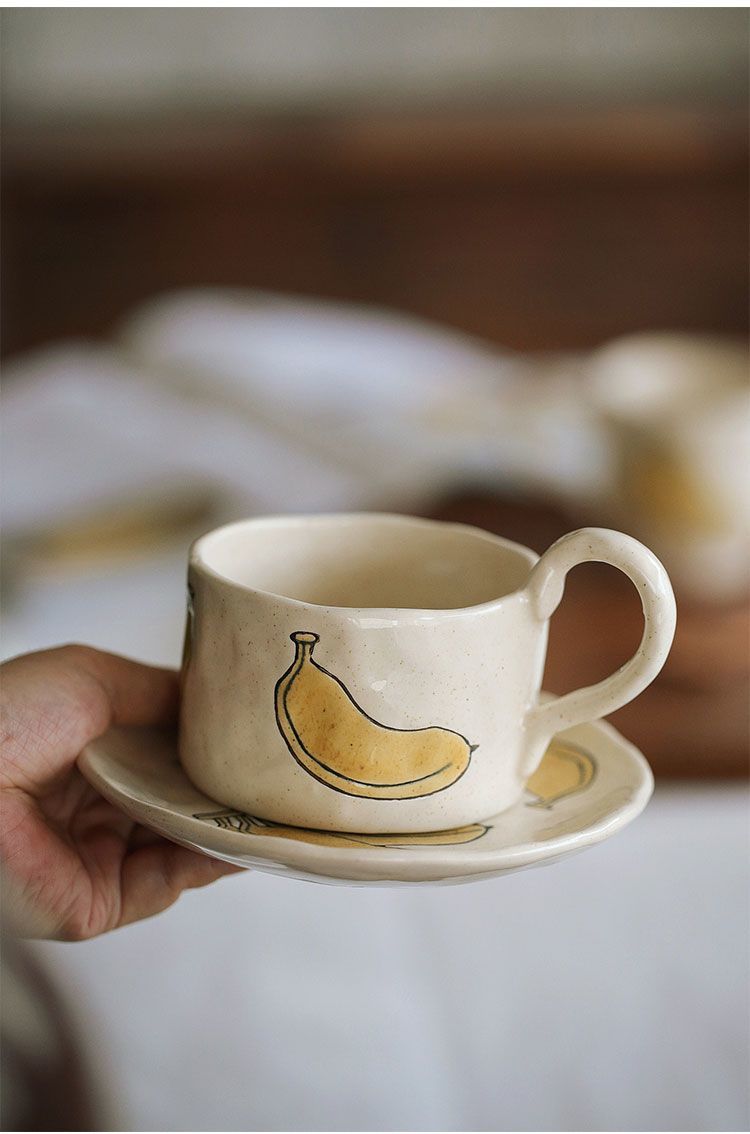 Handmade banana mug plate