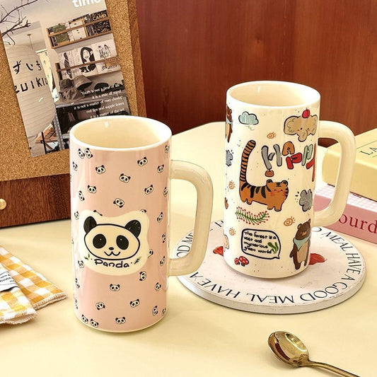 Large-capacity ceramic cups for animal parties