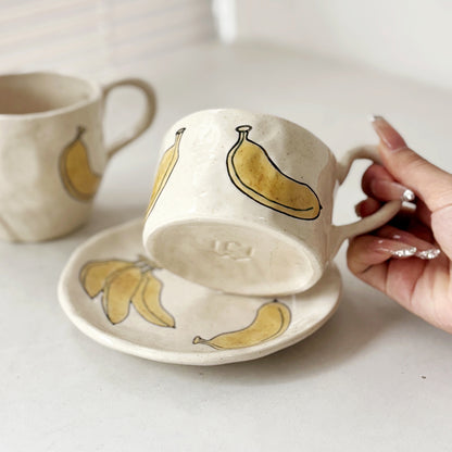 Handmade banana mug plate