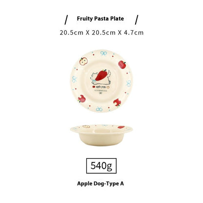 Cute Cartoon Animal Pasta Plate