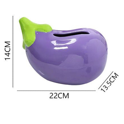 Creative eggplant ceramic tissue box