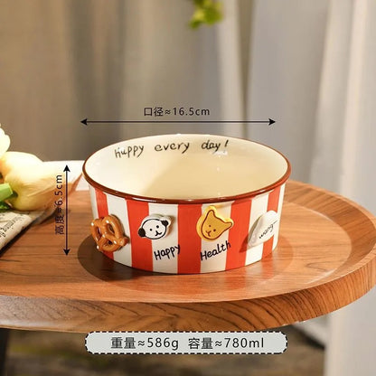 Striped button puppy French fries bowl