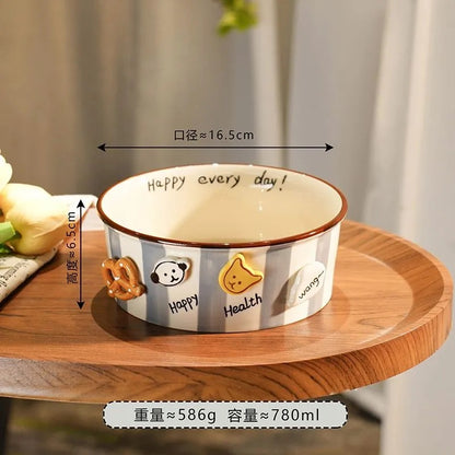 Striped button puppy French fries bowl