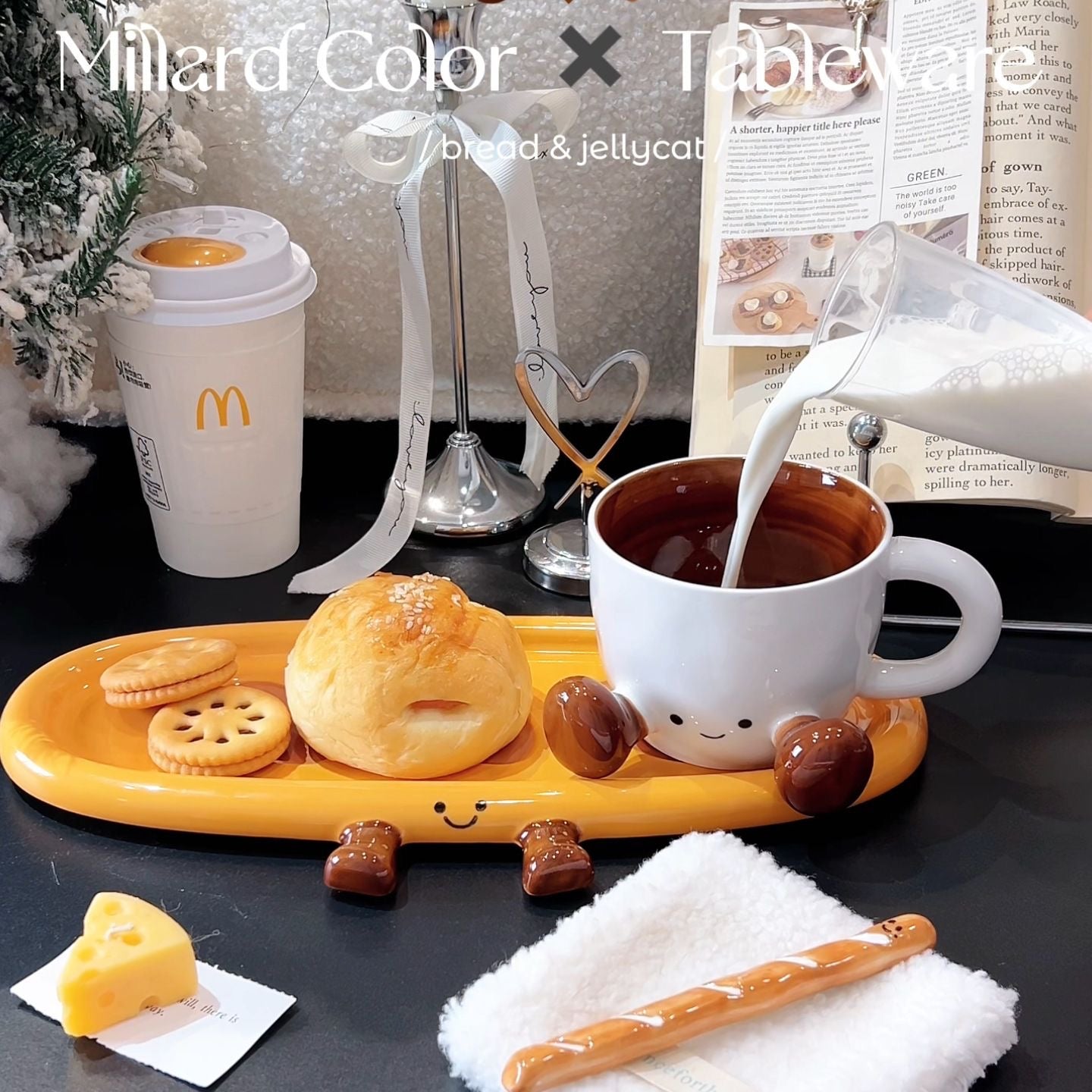Bread doll mug plate + bread mixer