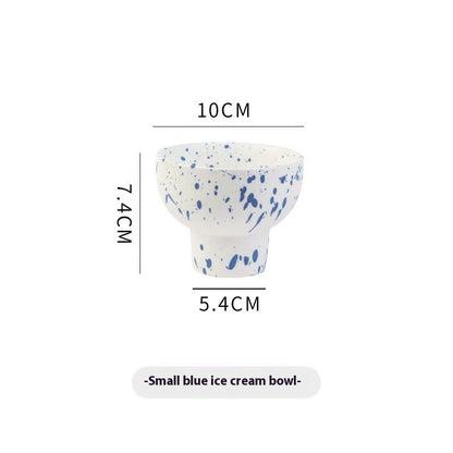 Nordic ceramic ink dot high-footed bowl