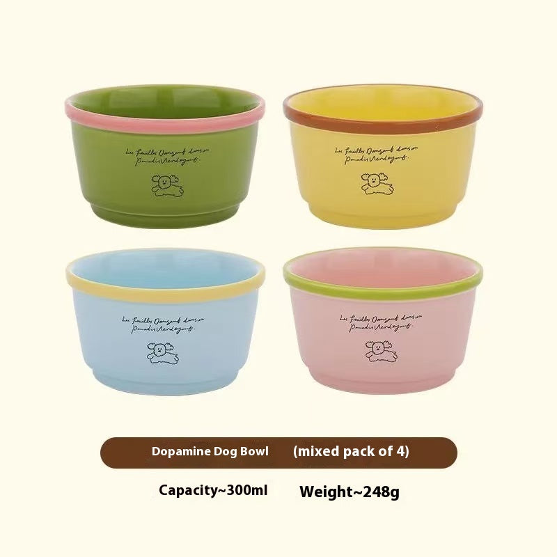 Korean-style colorful puppy ceramic rice bowl