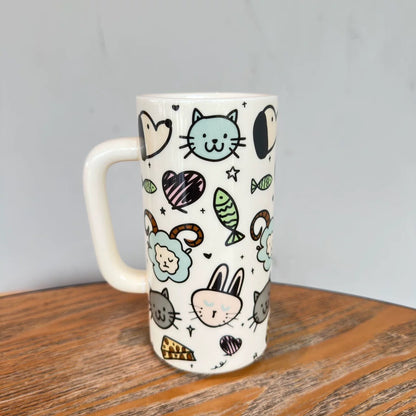 Large-capacity ceramic cups for animal parties