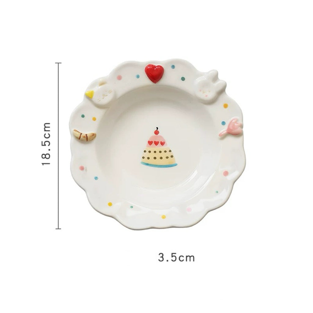 Cute Rabbit Cartoon Salad Plate