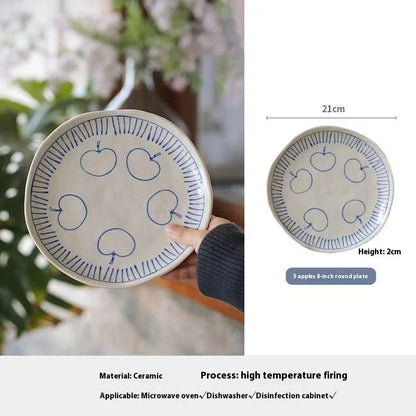 Japanese handmade apple ceramic tableware
