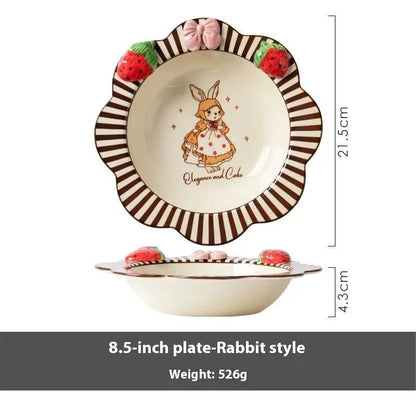 Strawberry Rabbit ceramic tableware