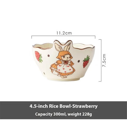 Strawberry Rabbit ceramic tableware