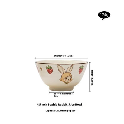 Strawberry Rabbit ceramic tableware