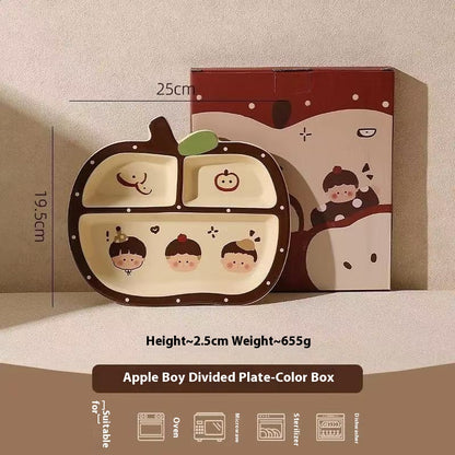 Apple boy and girl divider plate