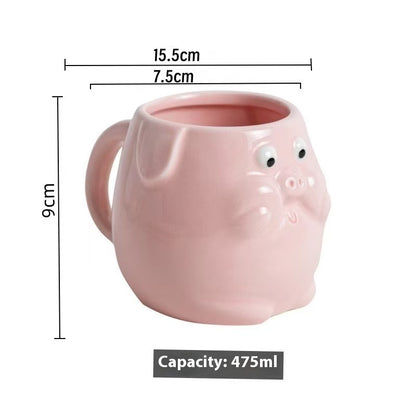 Pink pig ceramic tableware