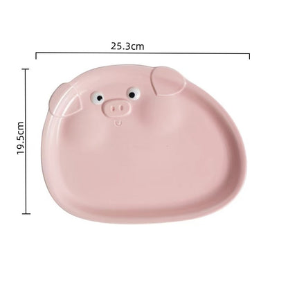 Pink pig ceramic tableware