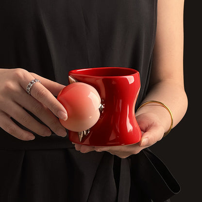 Luxury Peach Handle Mug Gift Box Mug Coffee Cup