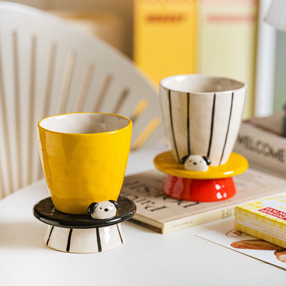 Handmade dopamine puppy ceramic cup