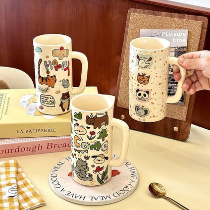 Large-capacity ceramic cups for animal parties