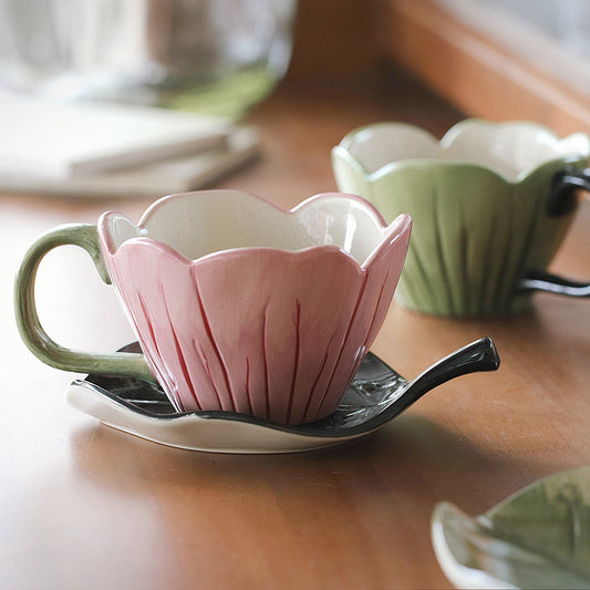 Fresh Lotus Coffee Cup and Saucer Set