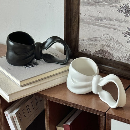 3D Bow Handle Mug Coffee Cup