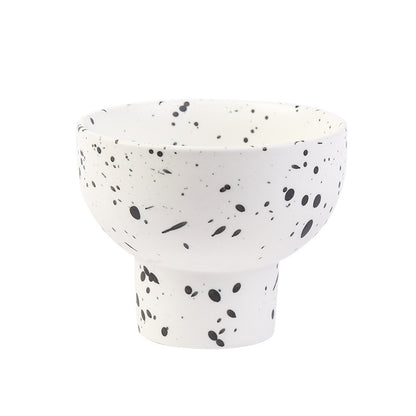 Nordic ceramic ink dot high-footed bowl
