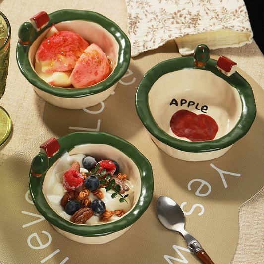 Original Tree and House Handmade Ceramic yogurt bowl