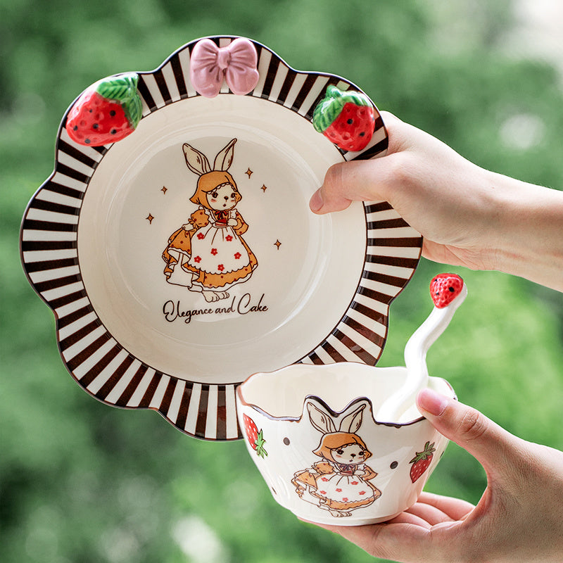 Strawberry Rabbit ceramic tableware