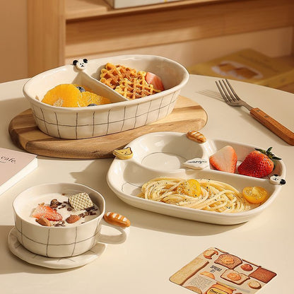 Cartoon button puppy ceramic tableware
