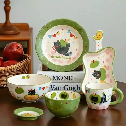 Green Cat Ceramic Tableware