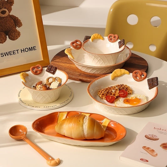 Creative Handmade Bread Ceramic Tableware